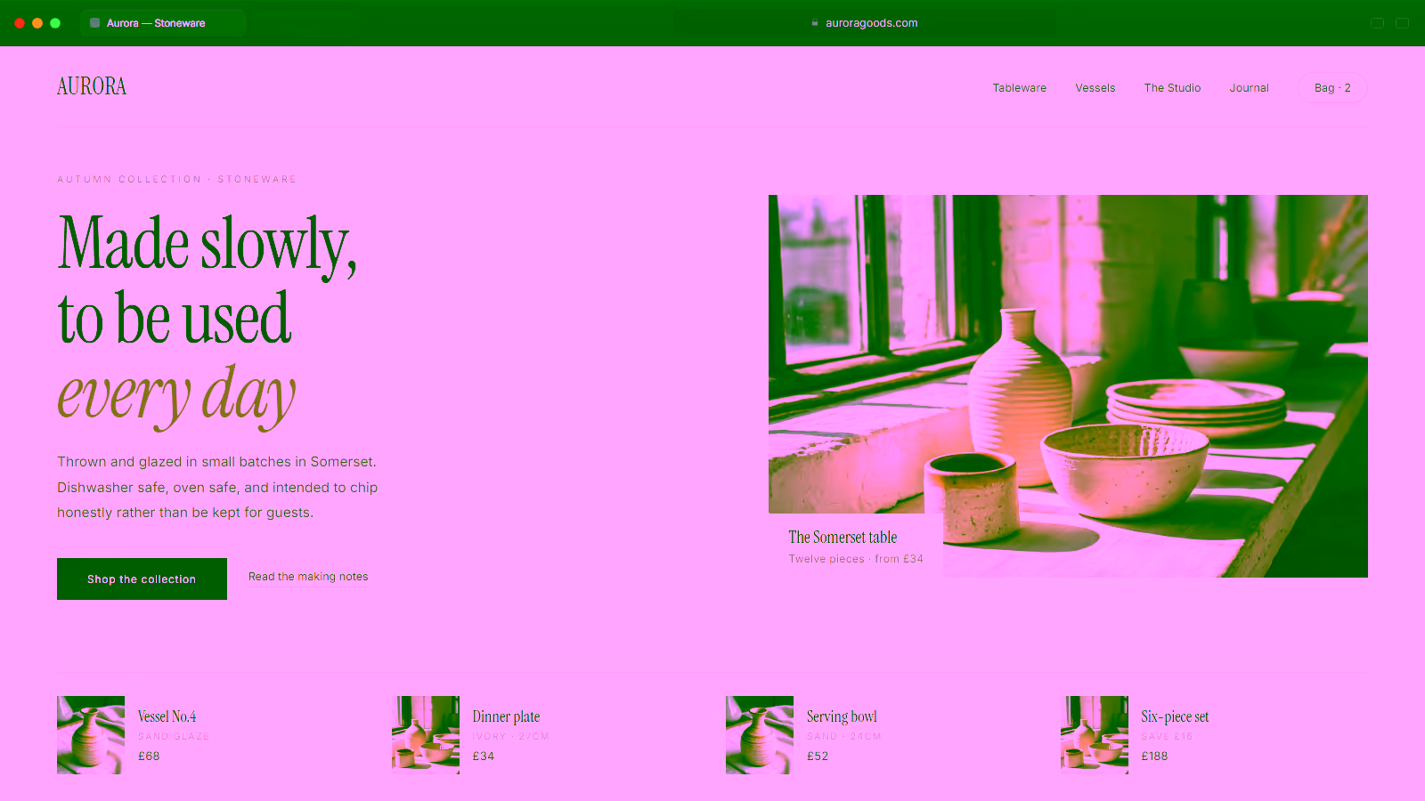 Aurora — a e-commerce website concept by DKNAPP Design