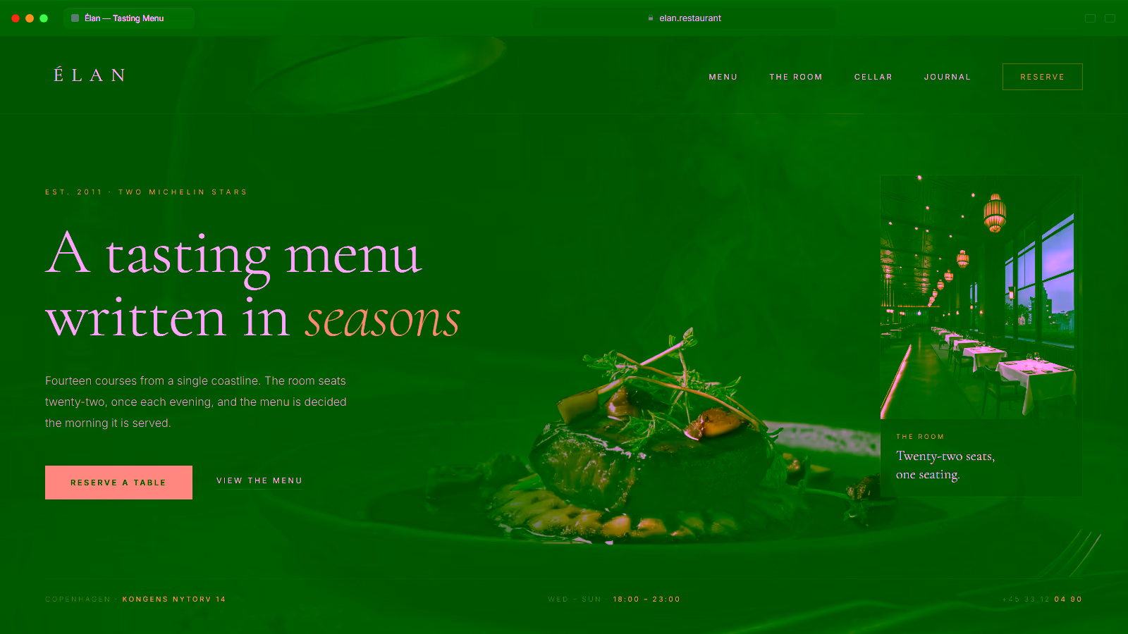 Élan — a restaurants website concept by DKNAPP Design